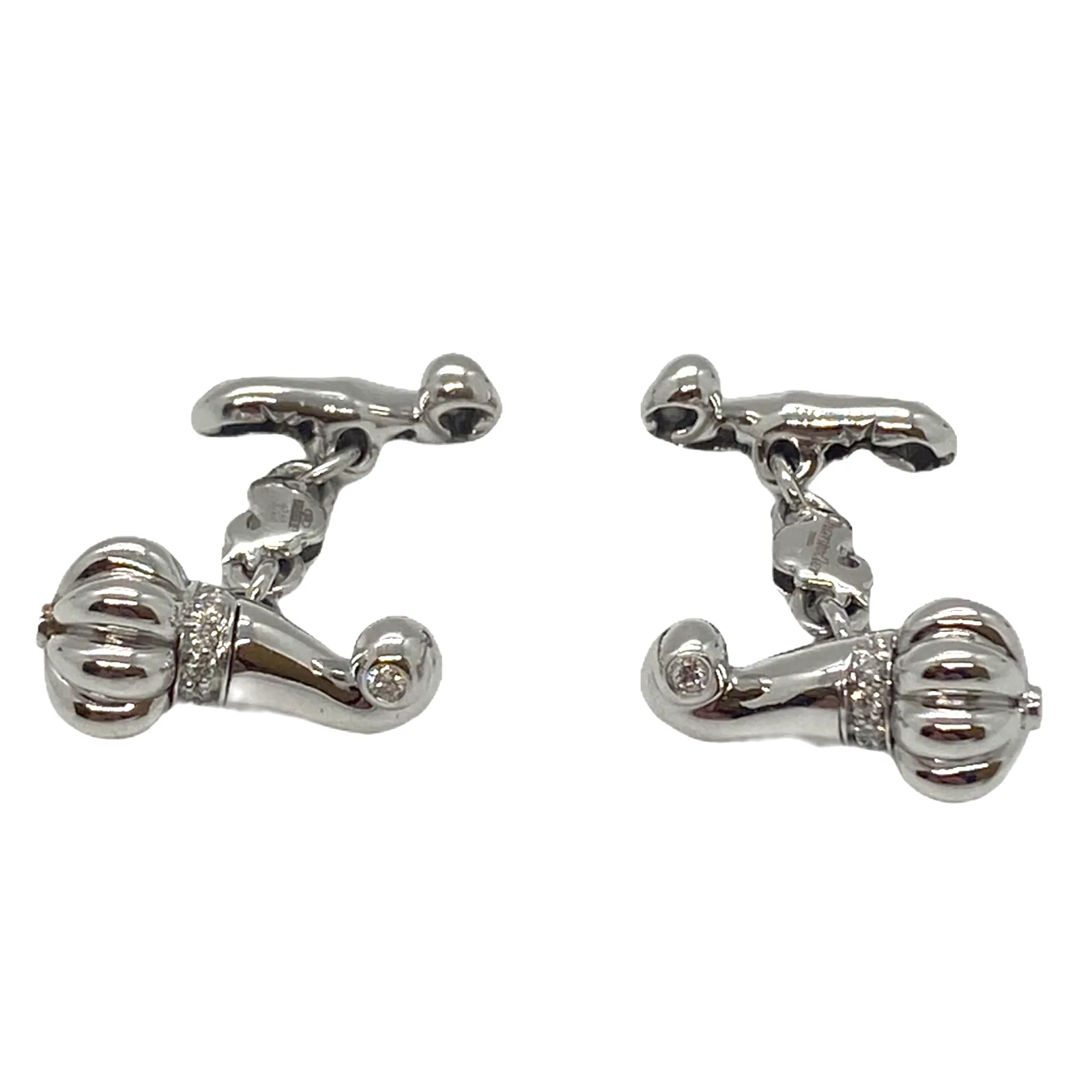 Chantecler Diamond 18k White Gold Cufflinks