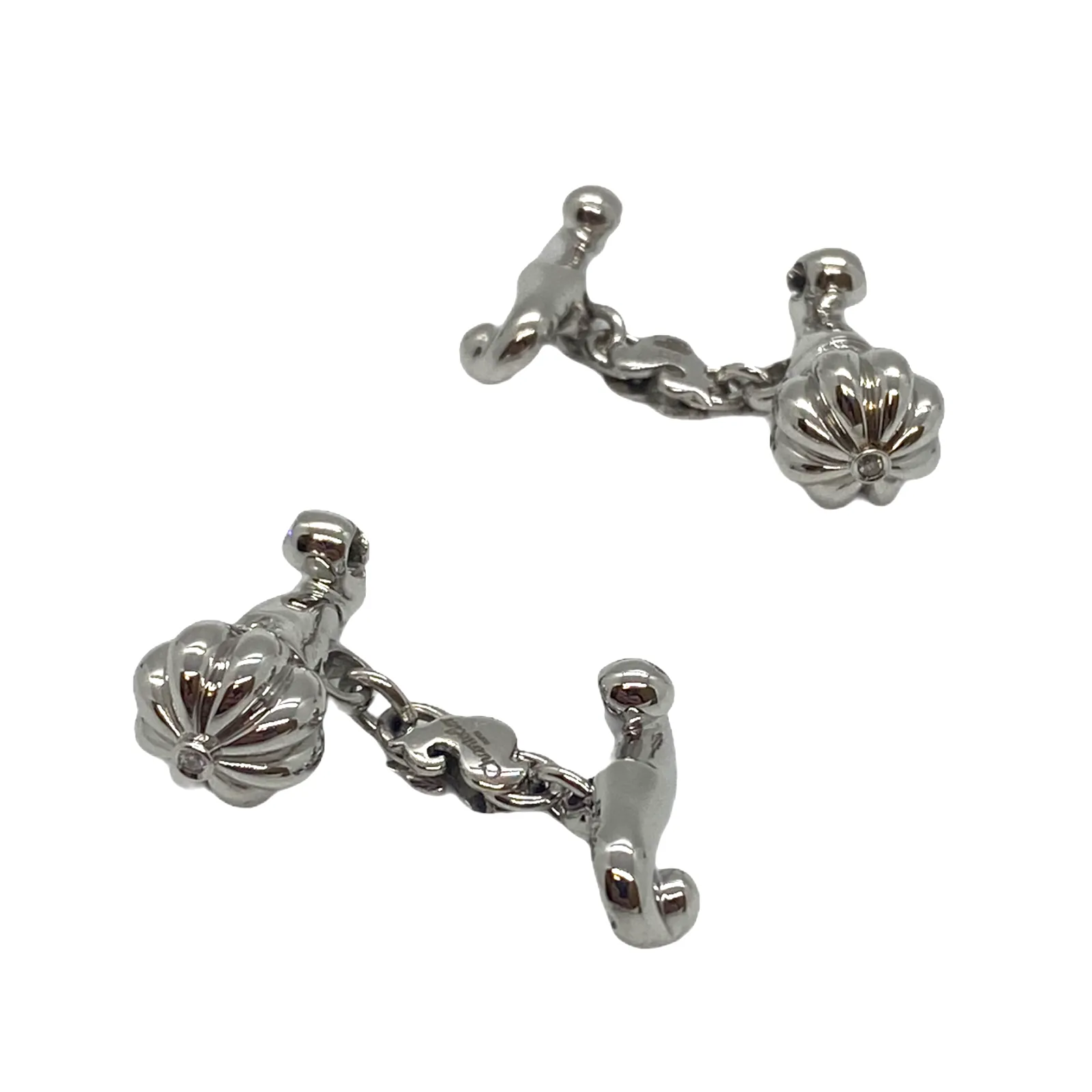 Chantecler Diamond 18k White Gold Cufflinks