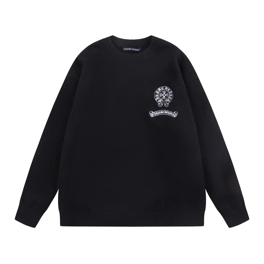 Chrome Hearts 23fw Embroidered Cross Sanskrit Long Sleeve Sweater Black 12.26