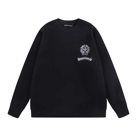 Chrome Hearts 23fw Embroidered Cross Sanskrit Long Sleeve Sweater Black 12.26