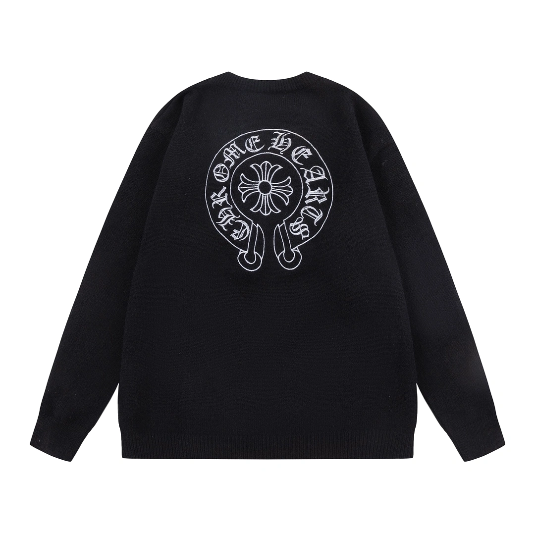 Chrome Hearts 23fw Embroidered Cross Sanskrit Long Sleeve Sweater Black 12.26