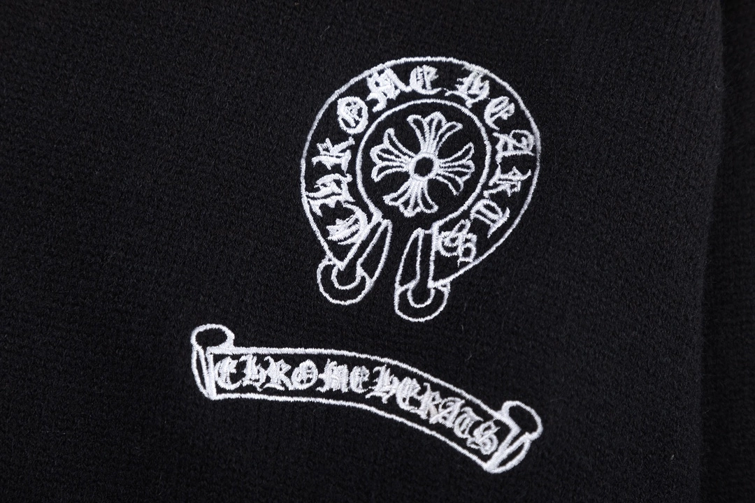 Chrome Hearts 23fw Embroidered Cross Sanskrit Long Sleeve Sweater Black 12.26