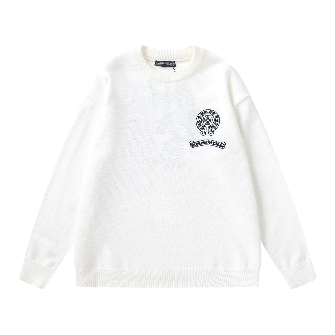 Chrome Hearts 23fw Embroidered Cross Sanskrit Long Sleeve Sweater White 12.26