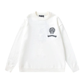 Chrome Hearts 23fw Embroidered Cross Sanskrit Long Sleeve Sweater White 12.26