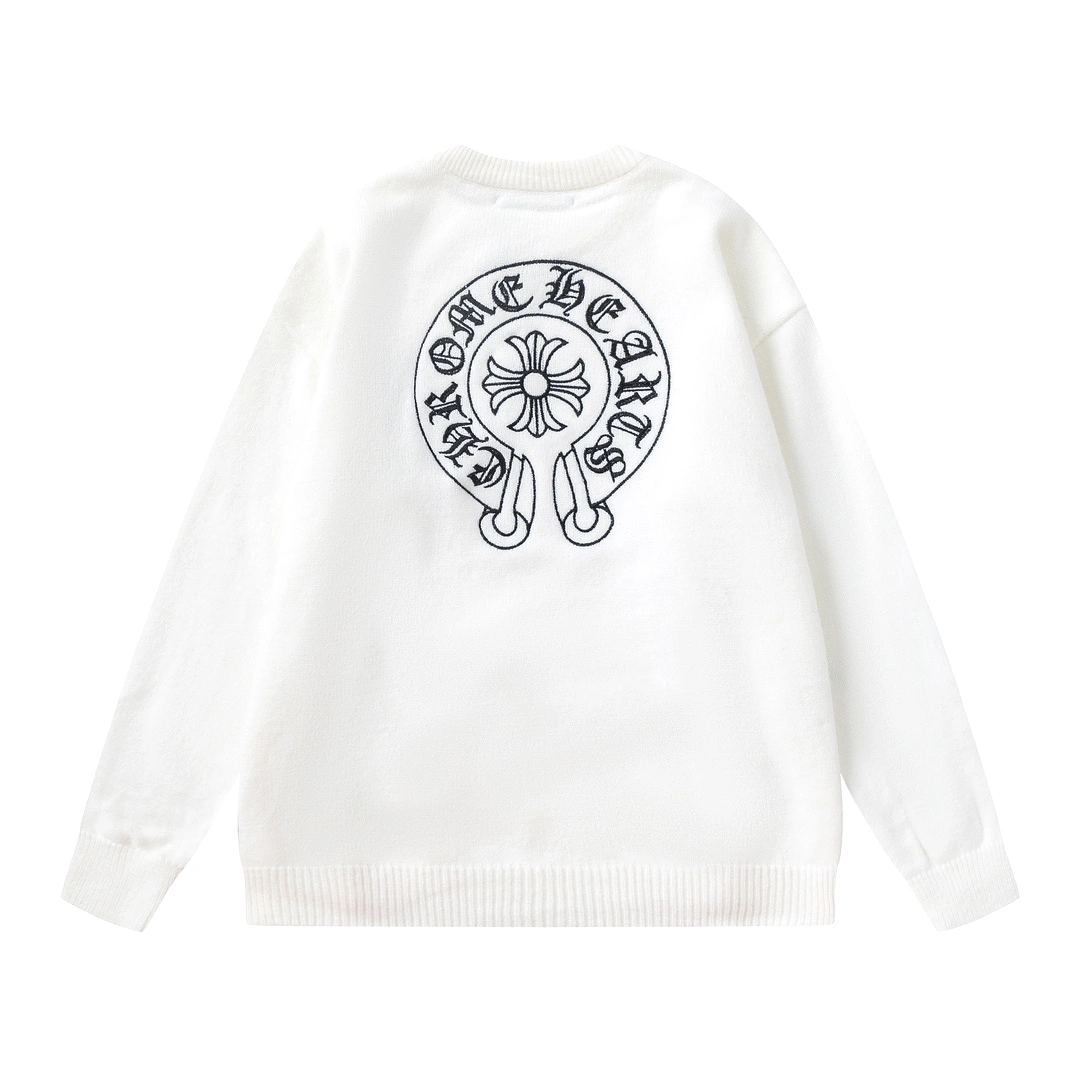 Chrome Hearts 23fw Embroidered Cross Sanskrit Long Sleeve Sweater White 12.26