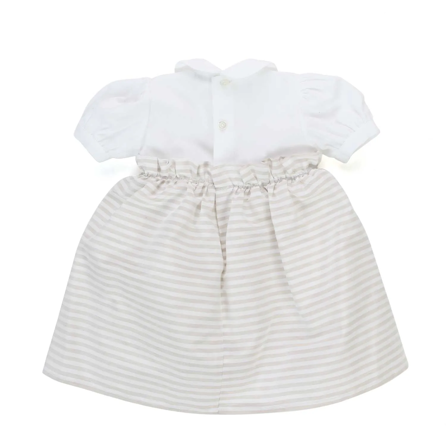 Colibri White And Beige Mini Dress For Baby Girl