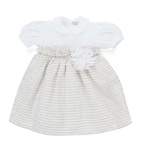 Colibri White And Beige Mini Dress For Baby Girl