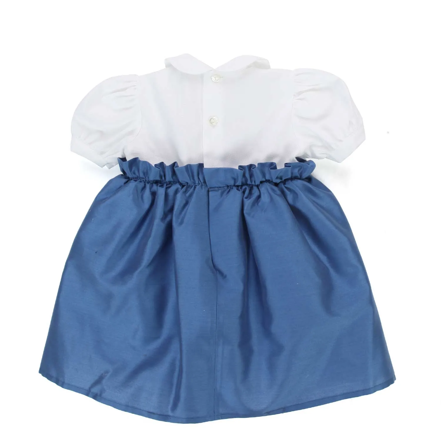 Colibri White And Cobalt Blue Mini Dress For Baby Girl