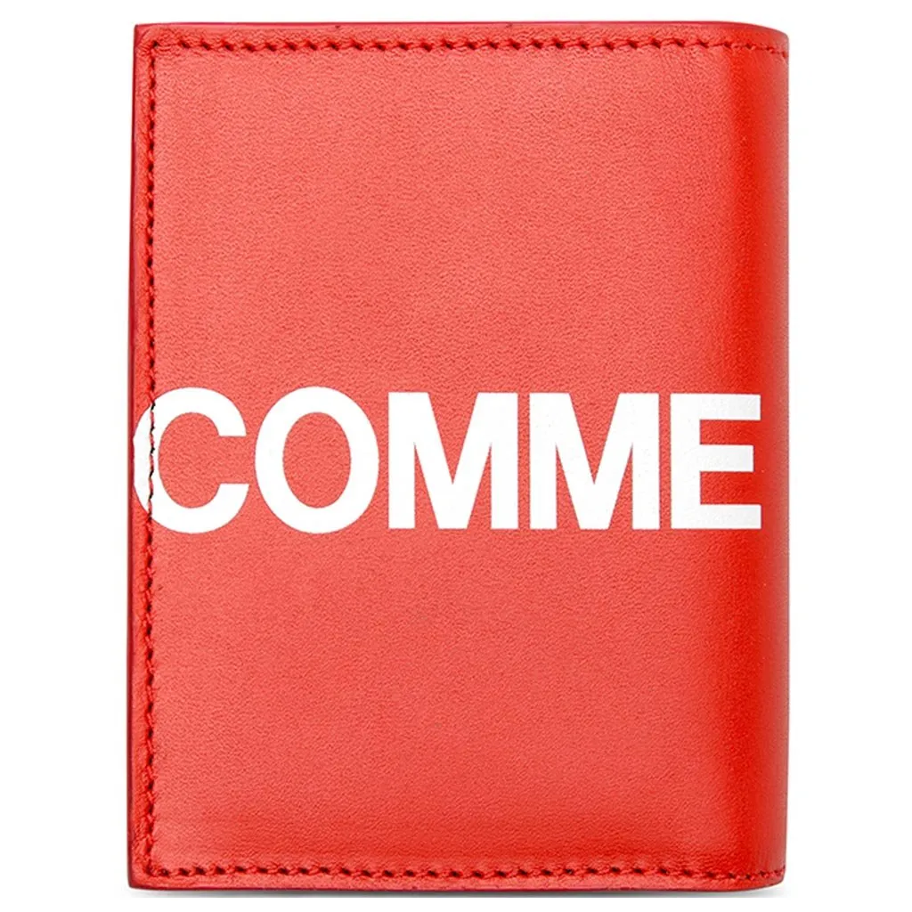 Comme des Garcons Huge Logo Leather Wallet - Red