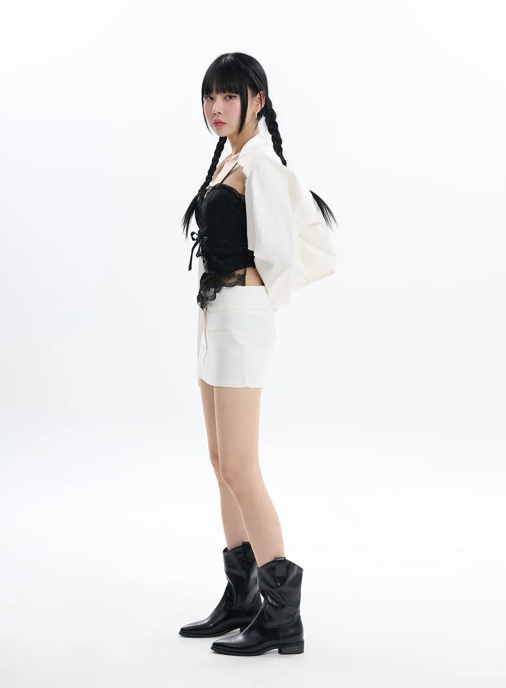 Cotton Chic Zip-Up Mini Skirt IF413