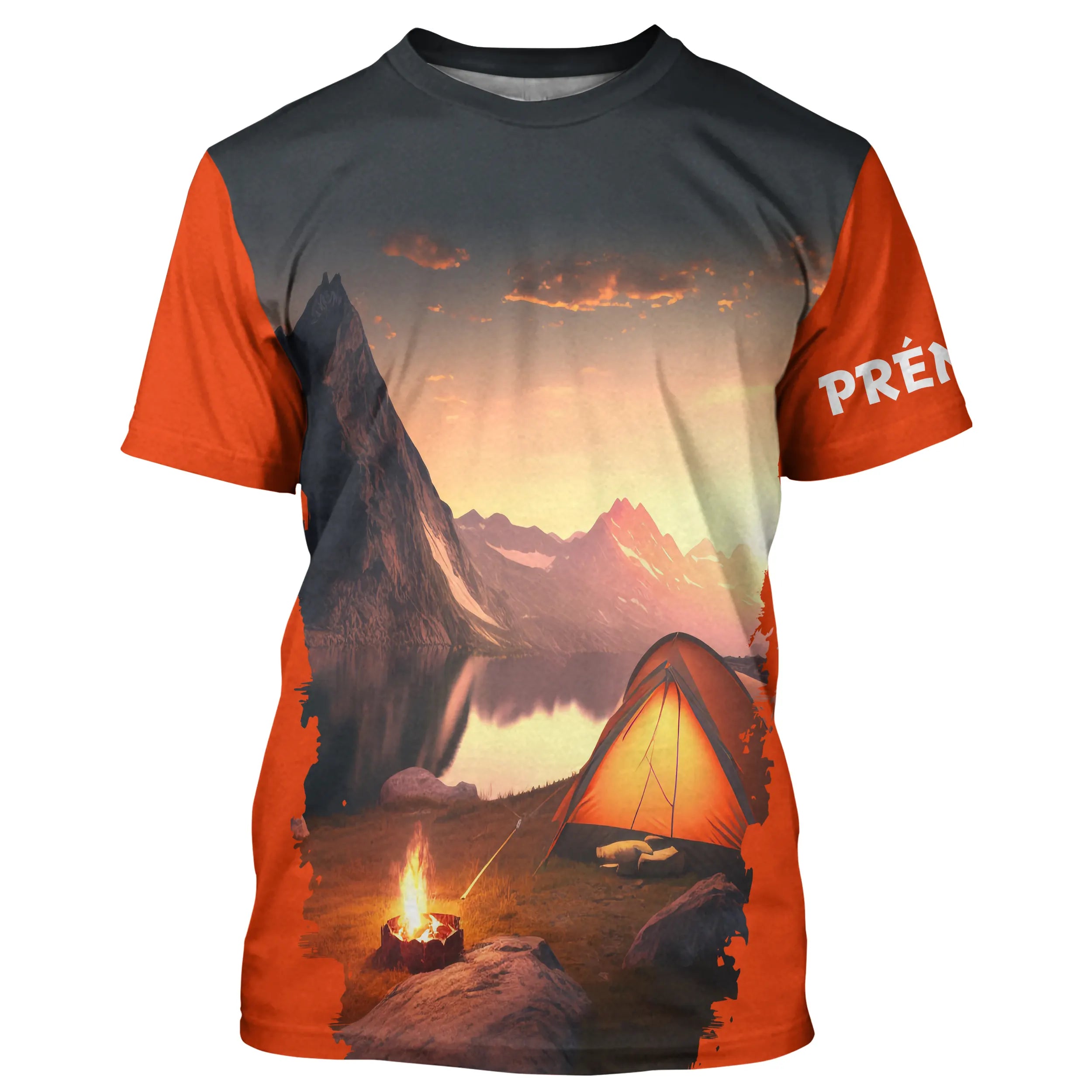 Coucher De Soleil Montagneux – T-Shirt Camping Feu De Camp Imprimé 3D - CT20022461