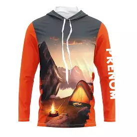 Coucher De Soleil Montagneux – T-Shirt Camping Feu De Camp Imprimé 3D - CT20022461