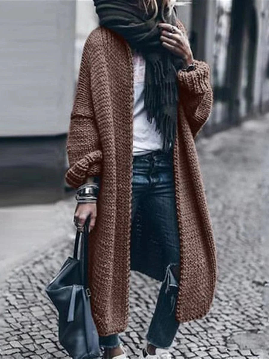 Cozy Oversized Ribbed Knit Cardigan for Women