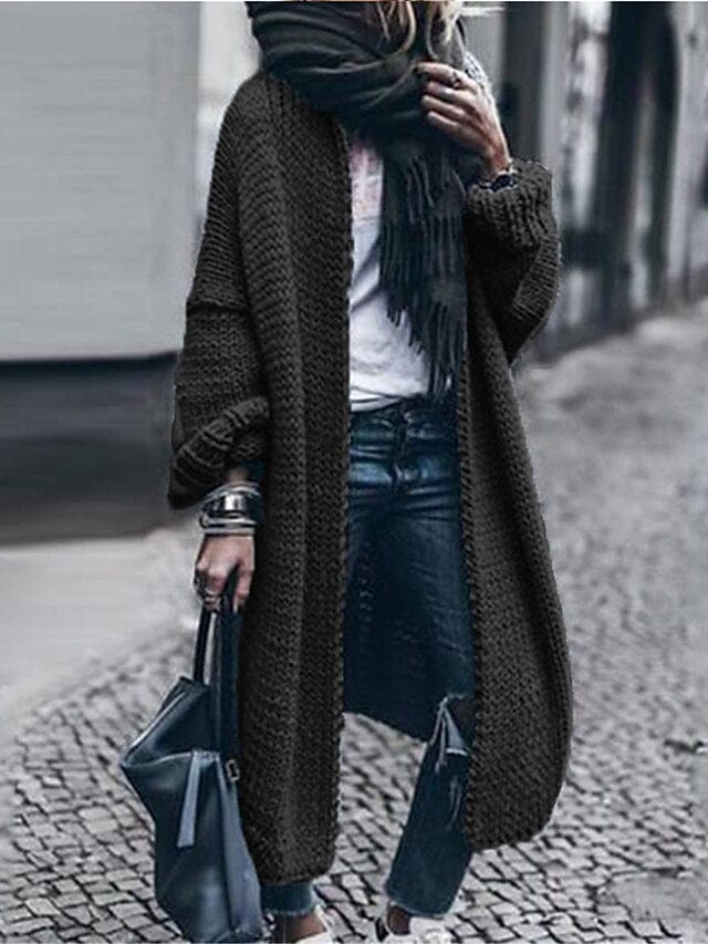 Cozy Oversized Ribbed Knit Cardigan for Women