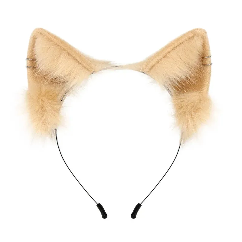 Cute Cat Ear Cosplay Hair Hoop with Flower Hairpin Woman Teens Headband for Live Broadcast Cartoon Carnivals Hairband