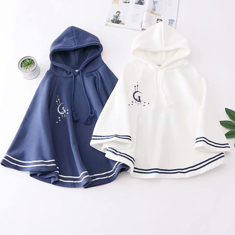 Cute Moon Cat Cape Hoodie AD12180