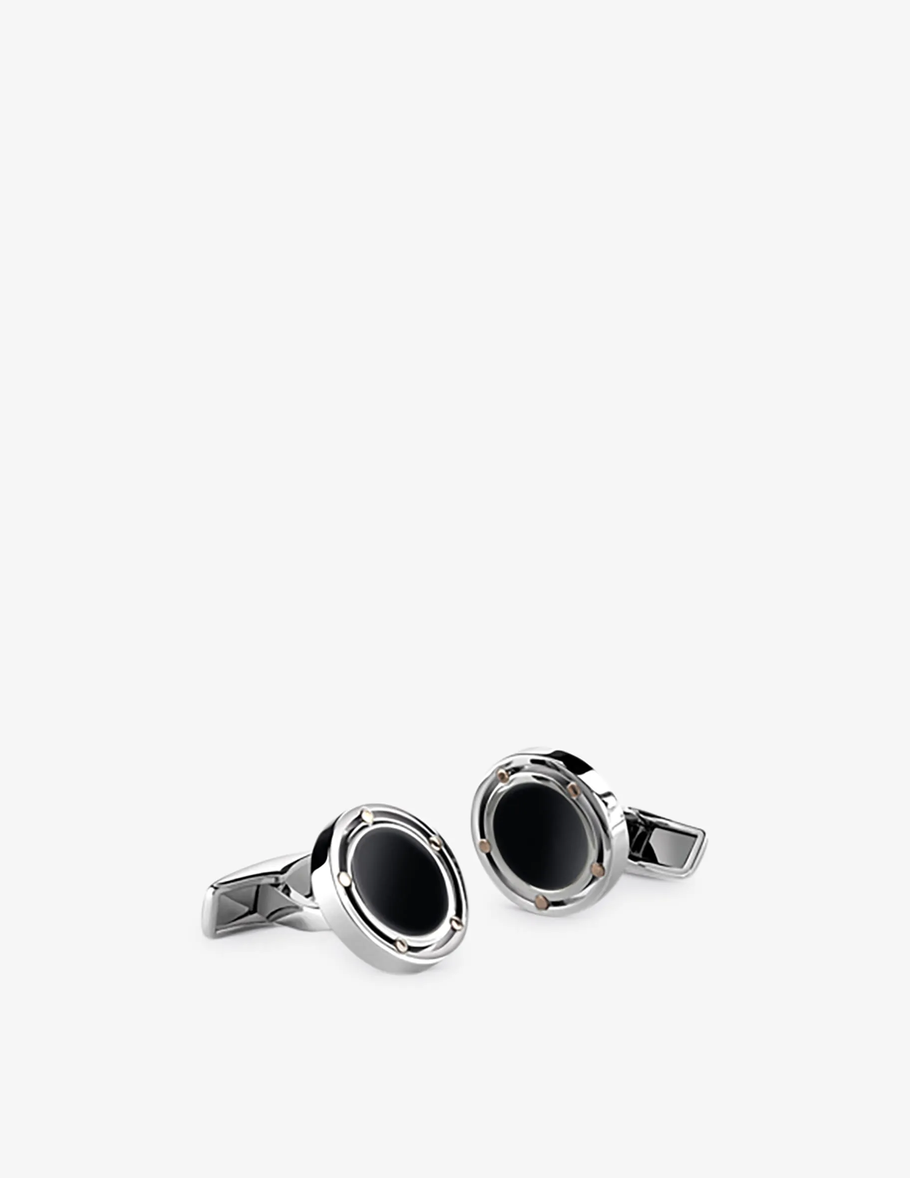 Damiani D.Side cufflinks in gold, steel and onyx