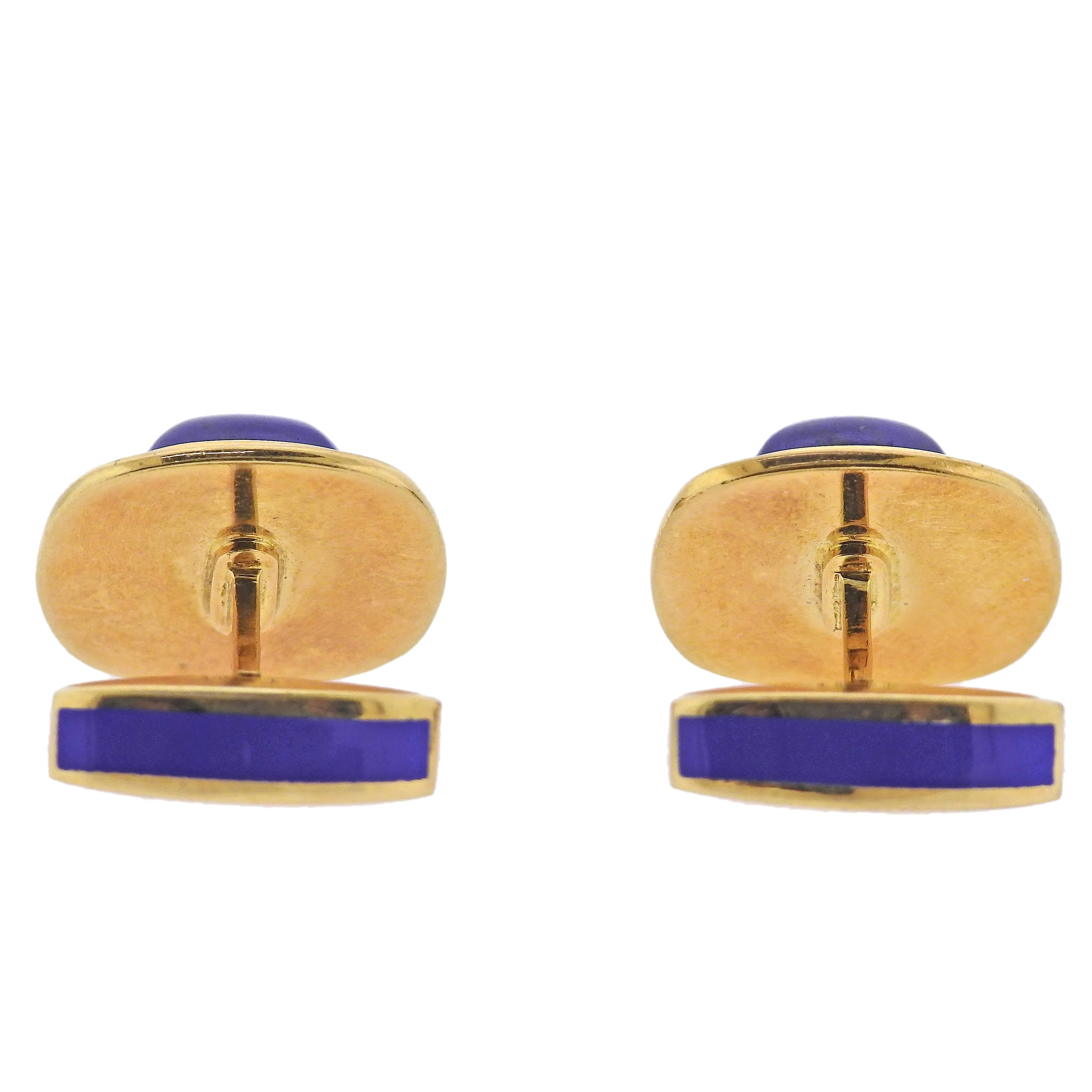 Deakin & Francis Enamel Lapis Gold Cufflinks