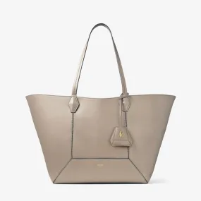 Diamond Tote/M Taupe Calf Leather Tote Bag