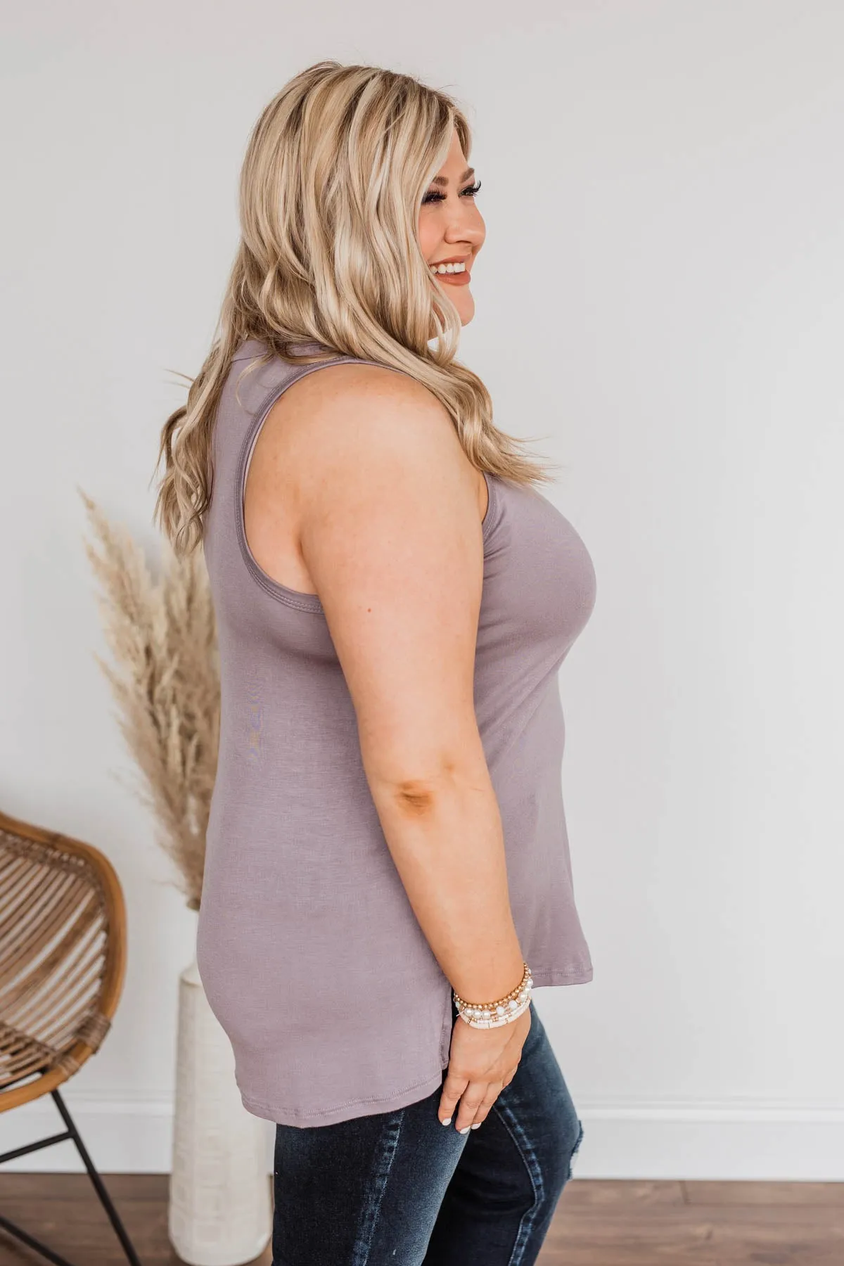 Doesn't Have To Be Goodbye Pocket Tank- Dusty Lavender