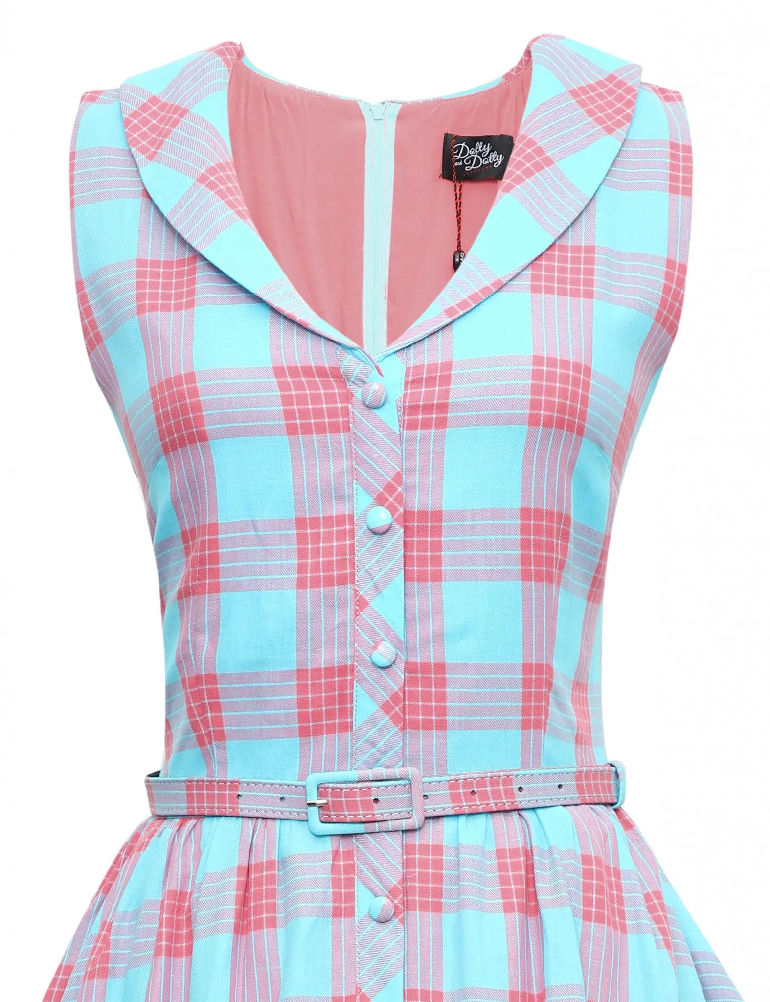 Dolly And Dotty 1950's Button Up Check Swing Dress