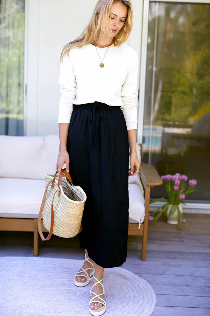 Drawstring Skirt - Black