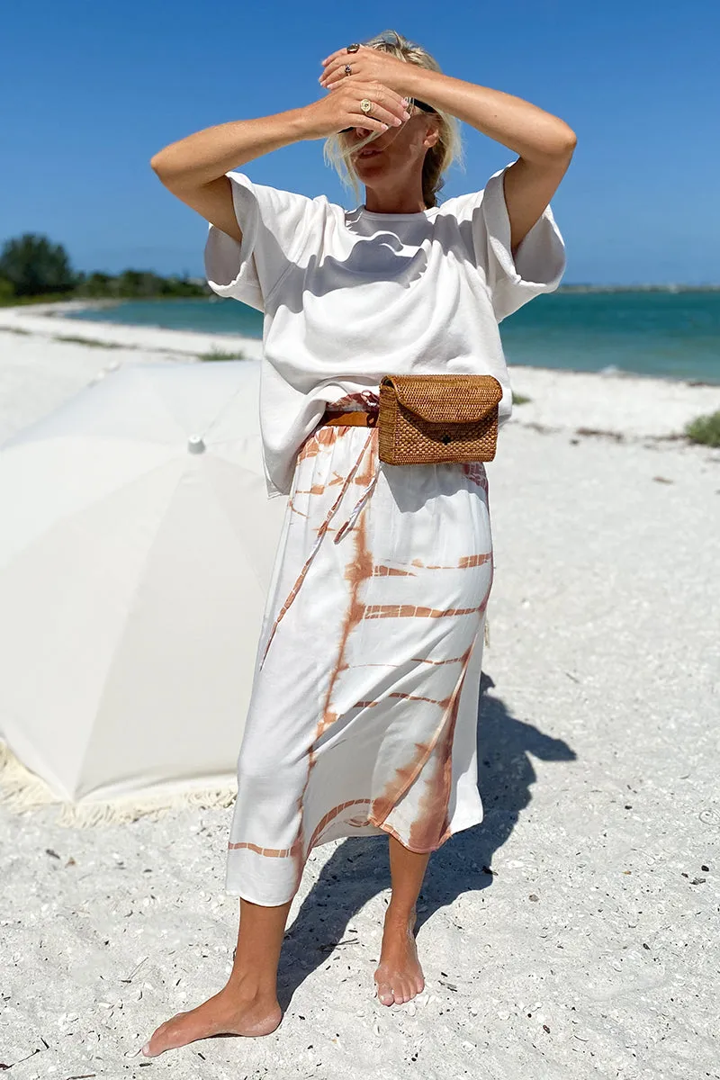 Drawstring Skirt - Tie Dye Terracotta