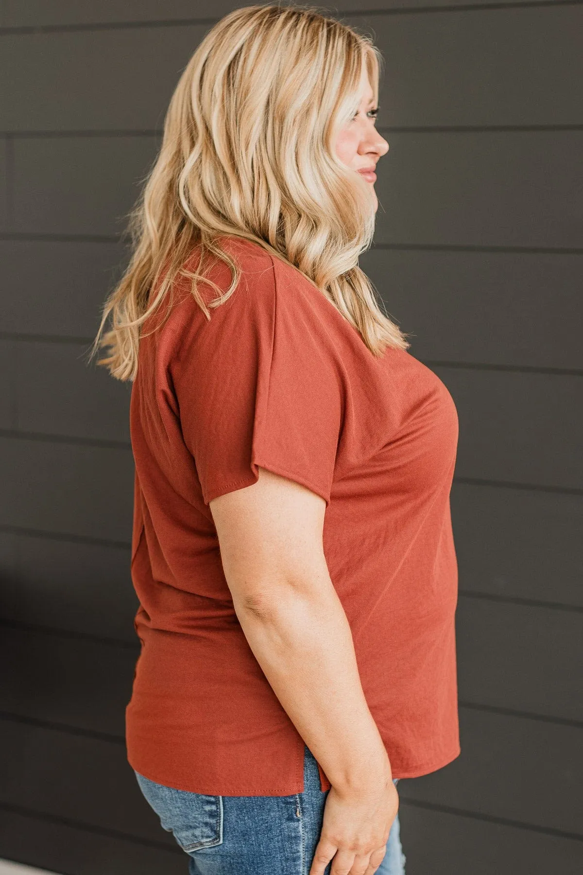 Effortless Appearance Pocket Top- Rust