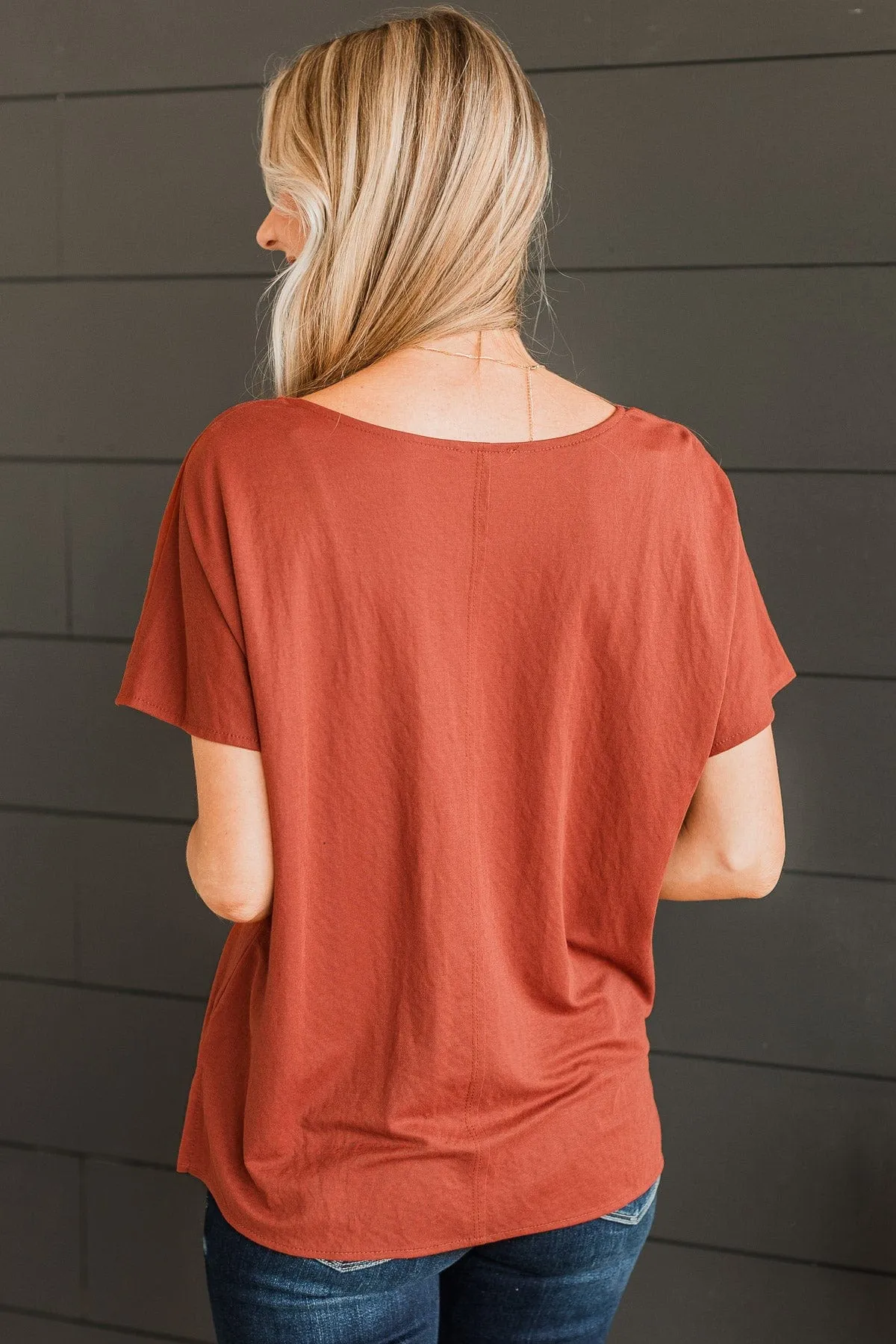 Effortless Appearance Pocket Top- Rust