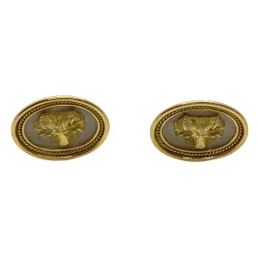 Elizabeth Gage 18K Gold Rams Head Motif Cufflinks