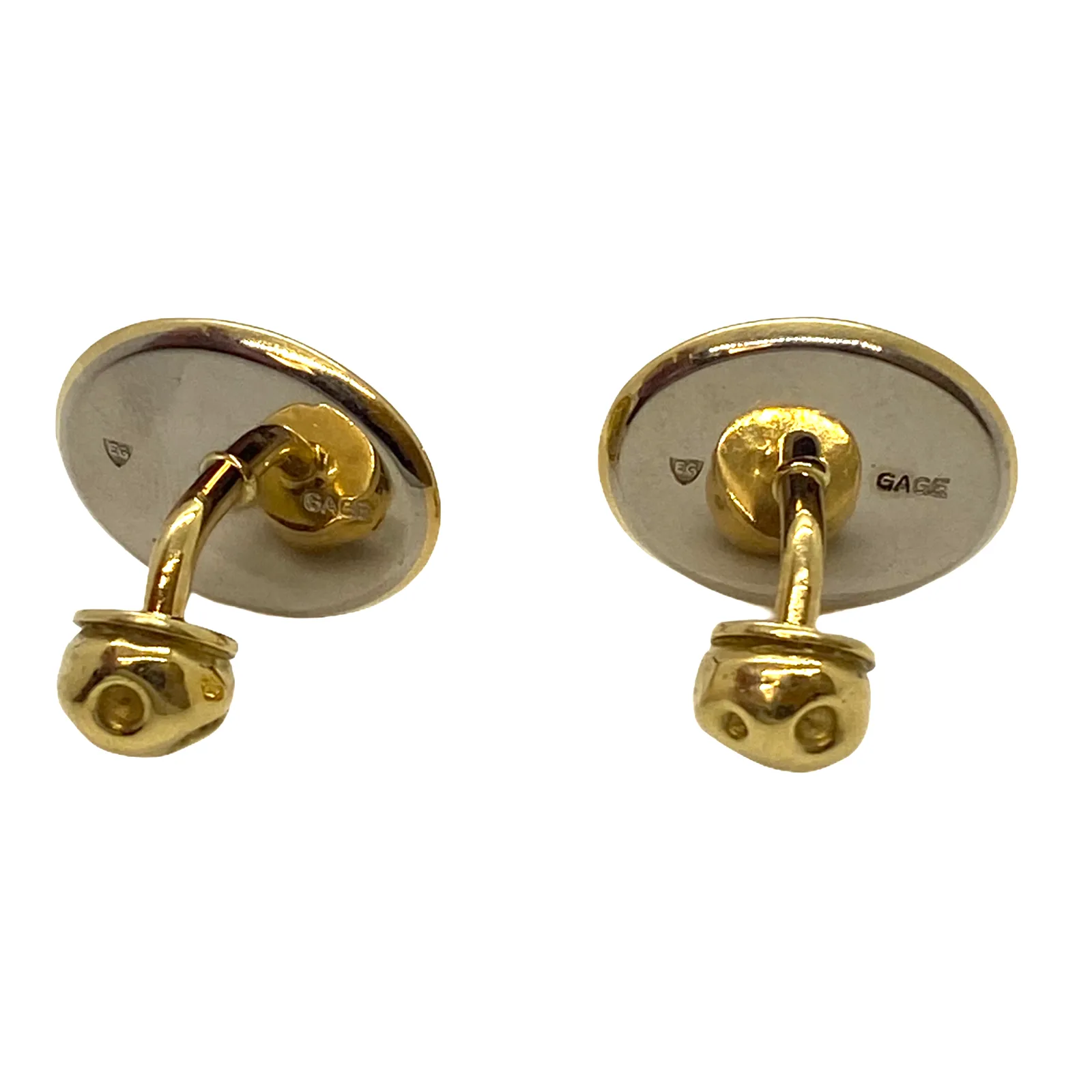 Elizabeth Gage 18K Gold Rams Head Motif Cufflinks