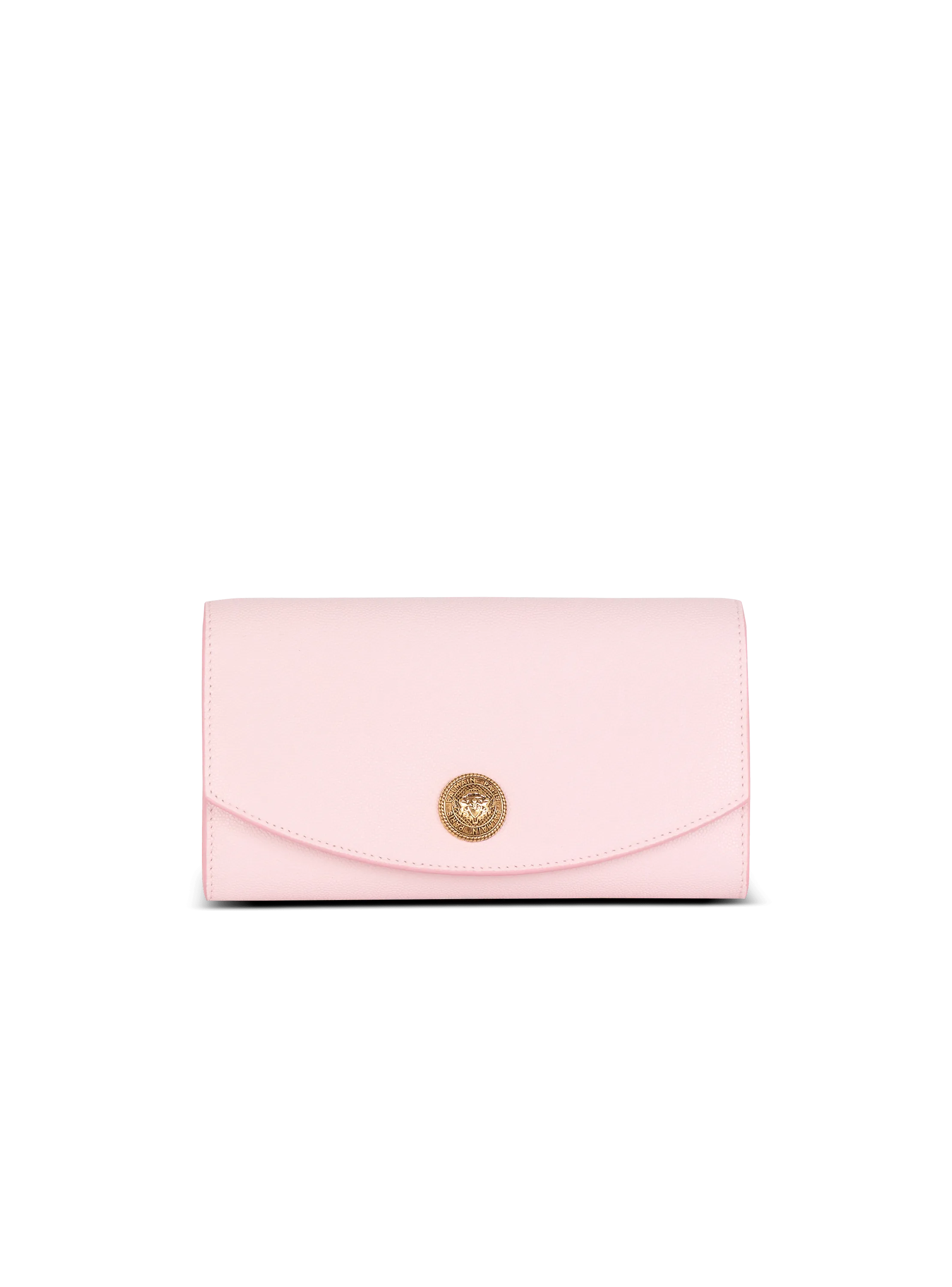 Emblème grained calfskin clutch