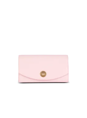 Emblème grained calfskin clutch