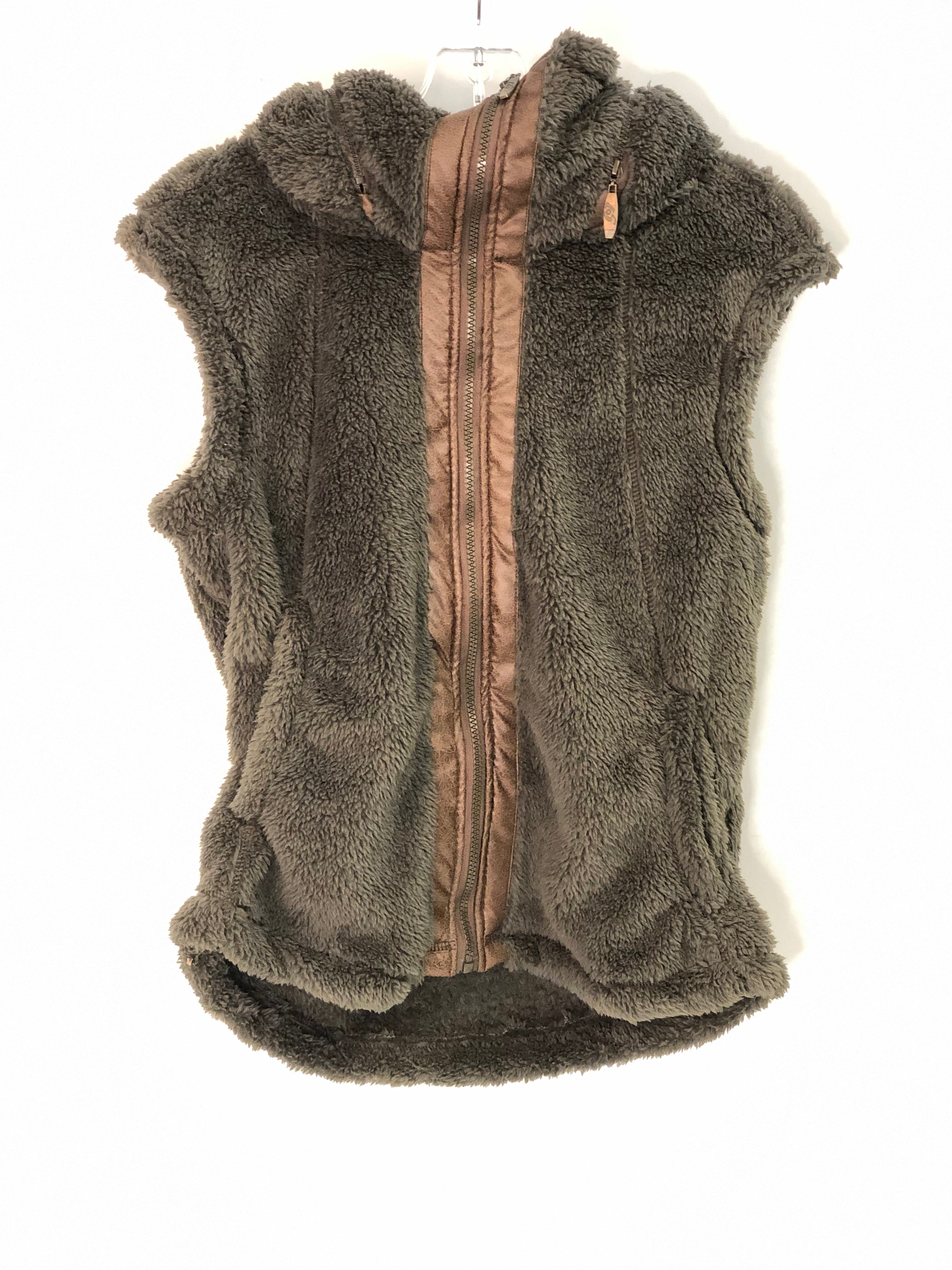 Fleece Vest w/Hoodie Mushroom Brown