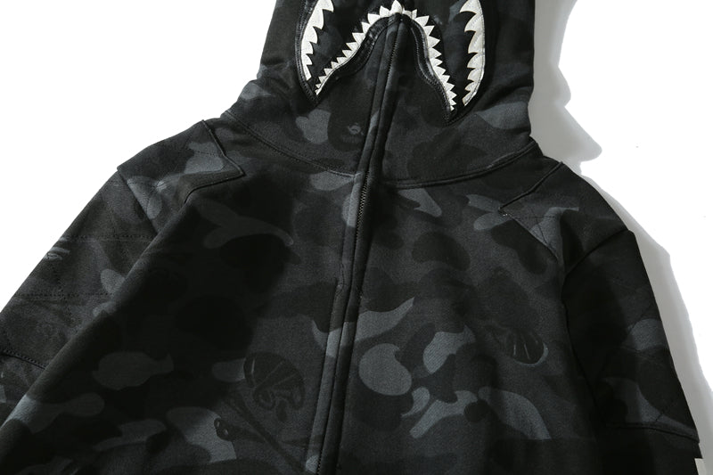 Full Zipper Men's skull Camouflage Bape Hoodie streetwear clothing