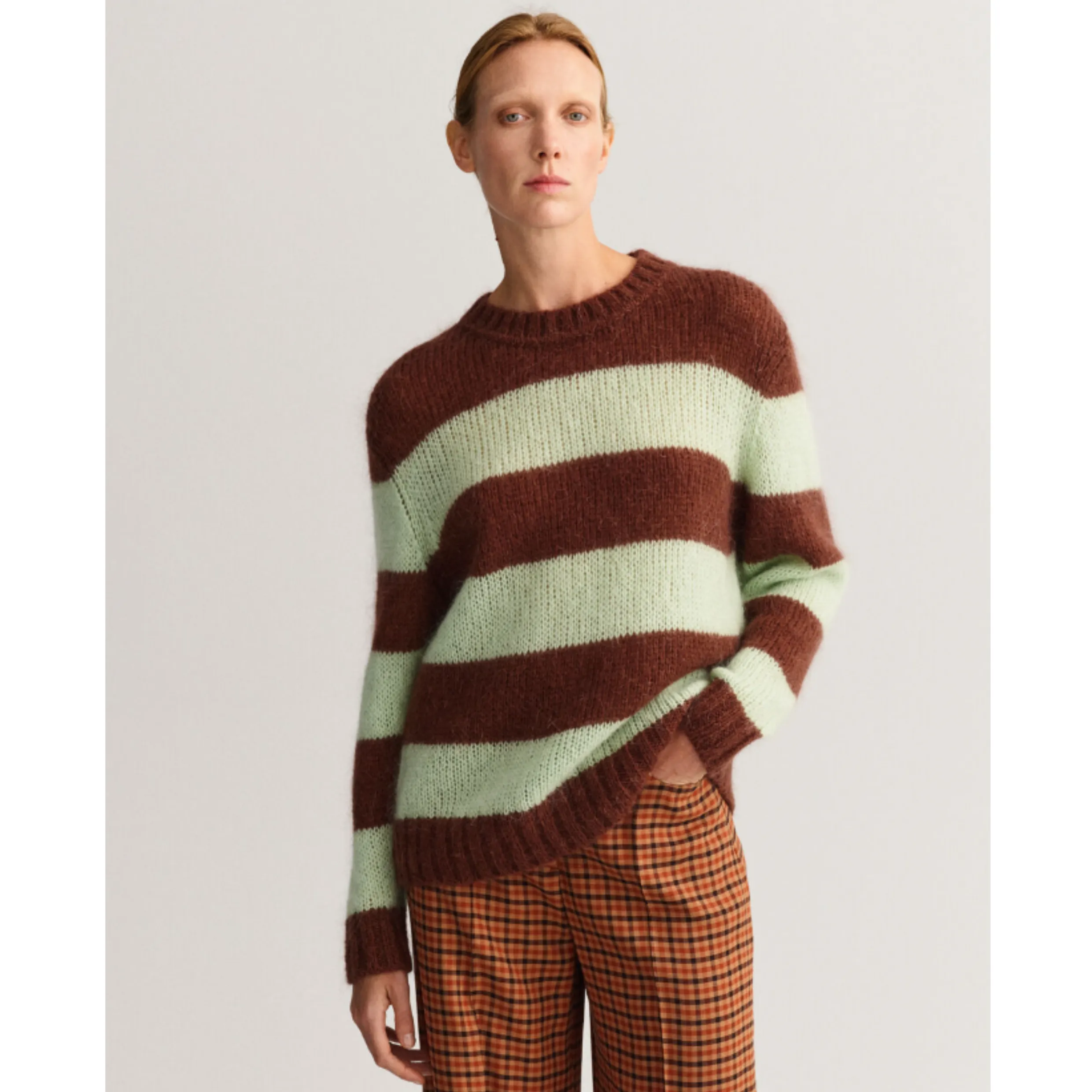 GANT Mohair Striped Crew Neck Sweater 4806137