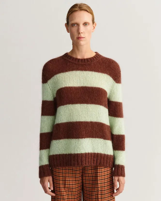 GANT Mohair Striped Crew Neck Sweater 4806137