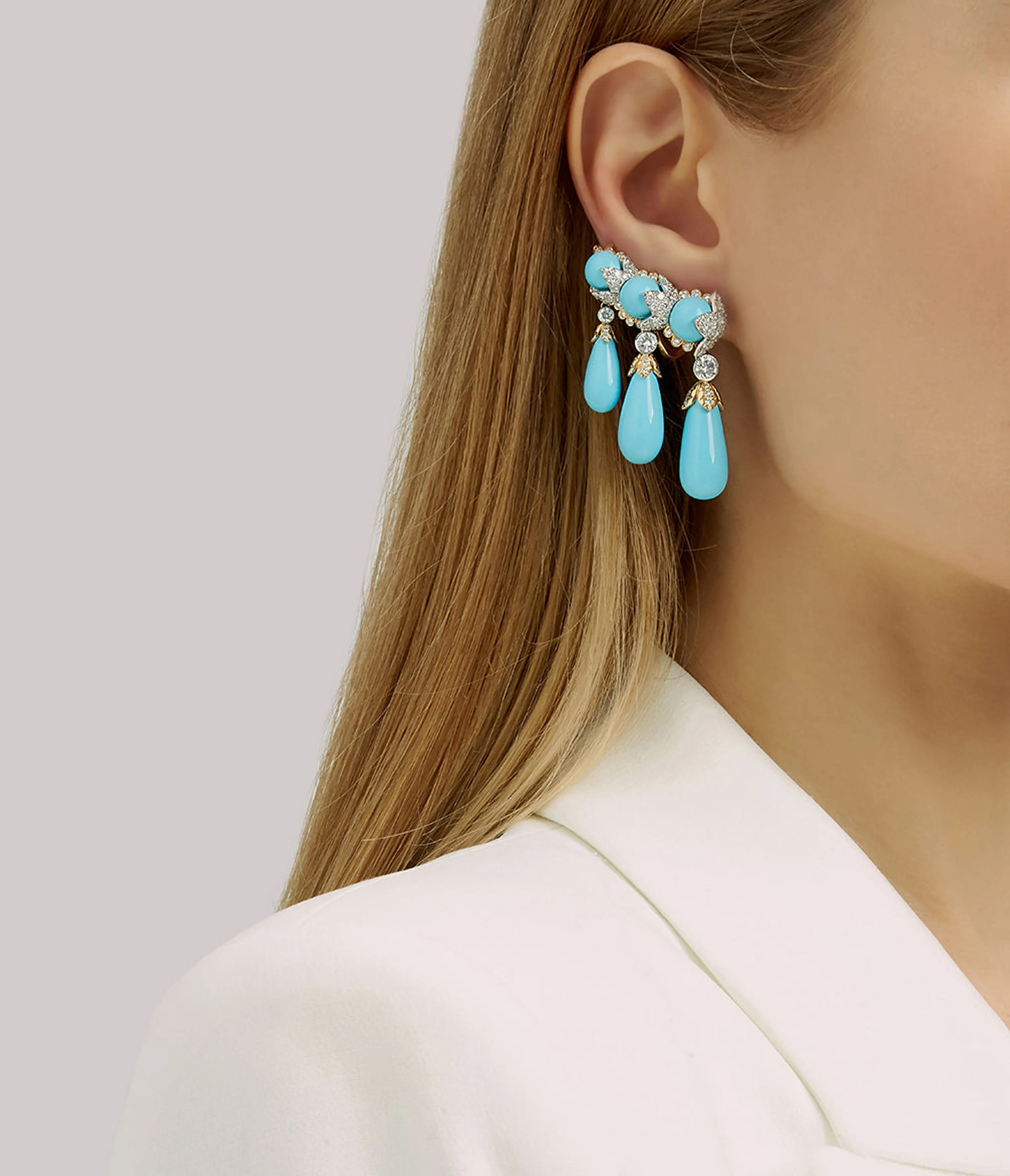 Garland Ear Cuffs, Turquoise