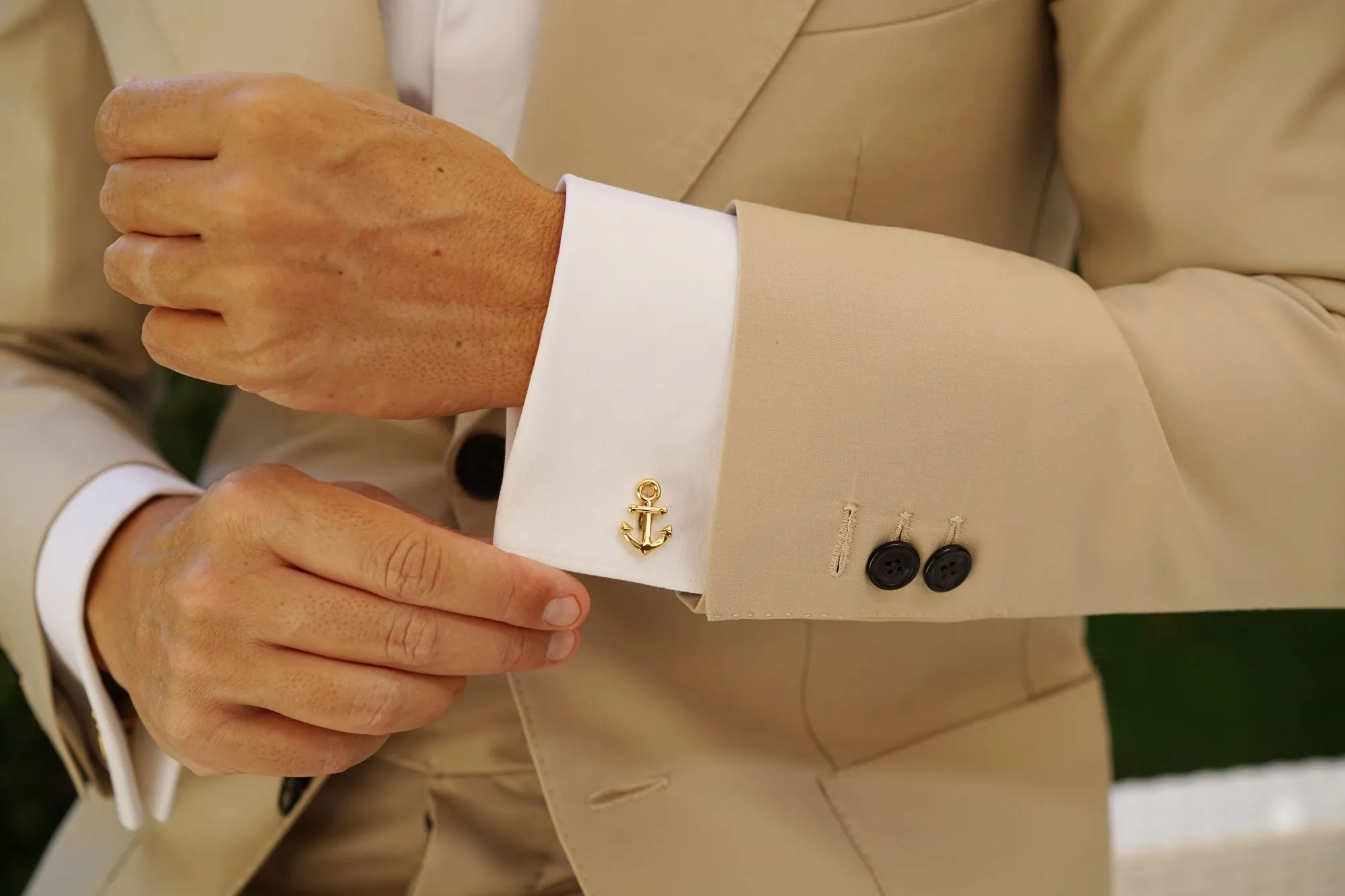 Gold Anchor Cufflinks