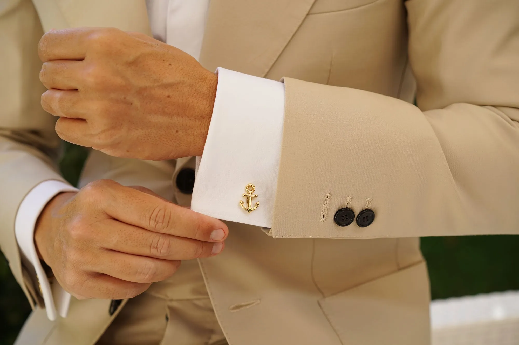 Gold Anchor Cufflinks