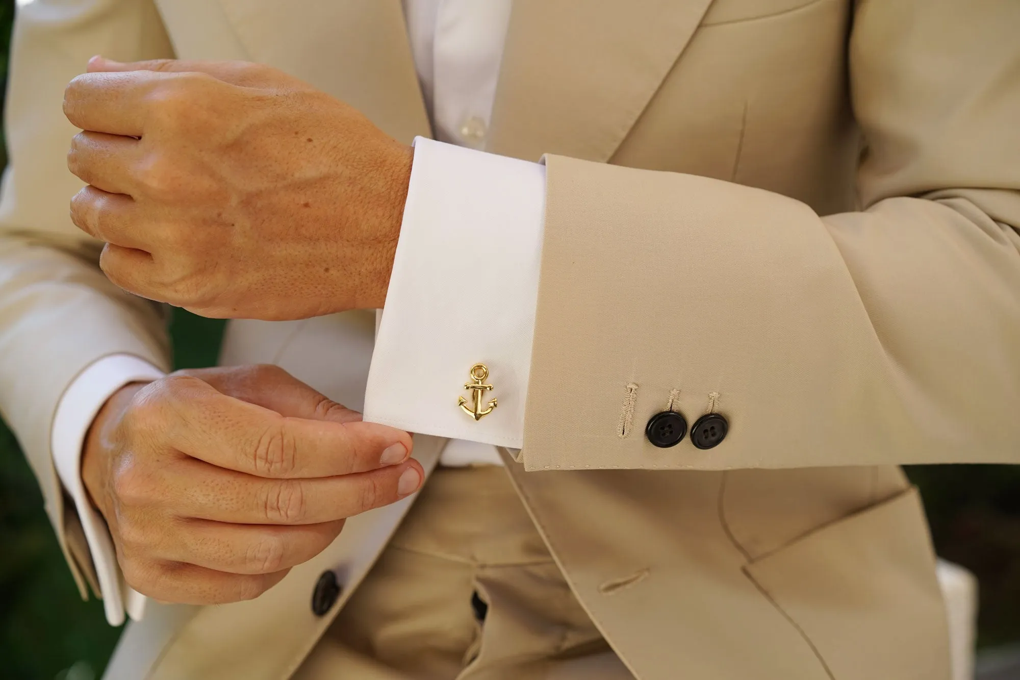 Gold Anchor Cufflinks