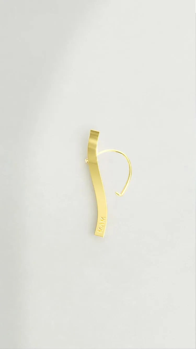 Gold bar ear-cuffs