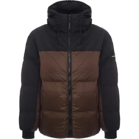 Good For Nothing Men's Brown & Black Hooded Trek Puffer Jacket