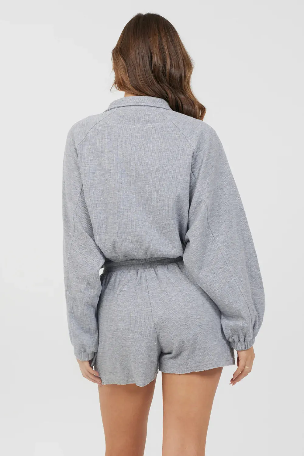 GREY JERSEY ZIP UP