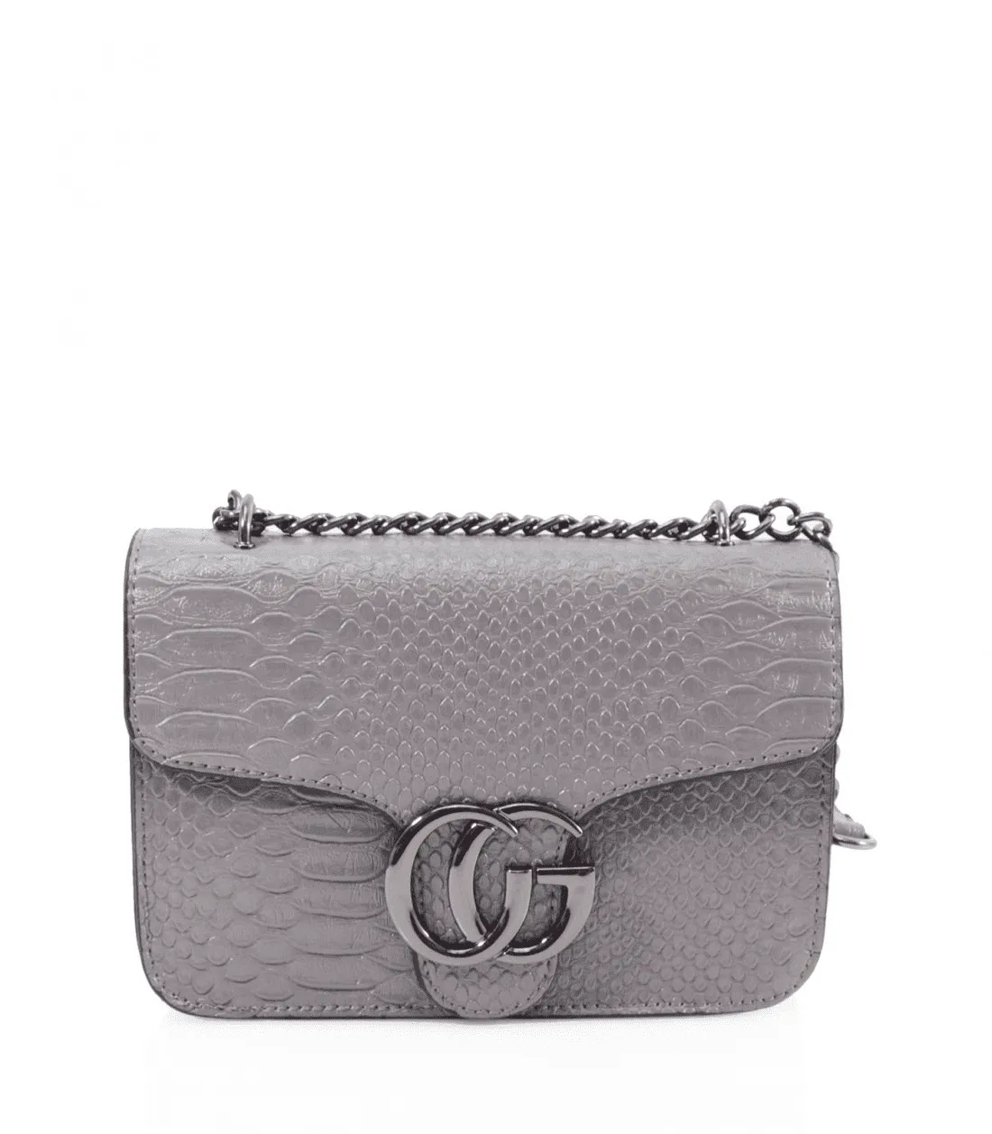 Grey Snake Shoulder Bag