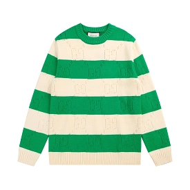 Gucci 23fw patchwork knitted cutout long-sleeved sweater 12.26