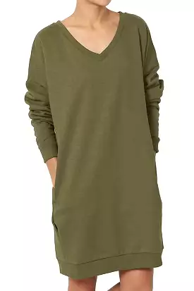 Haute Edition Women's Oversized Pullover Sweatshirt Dress