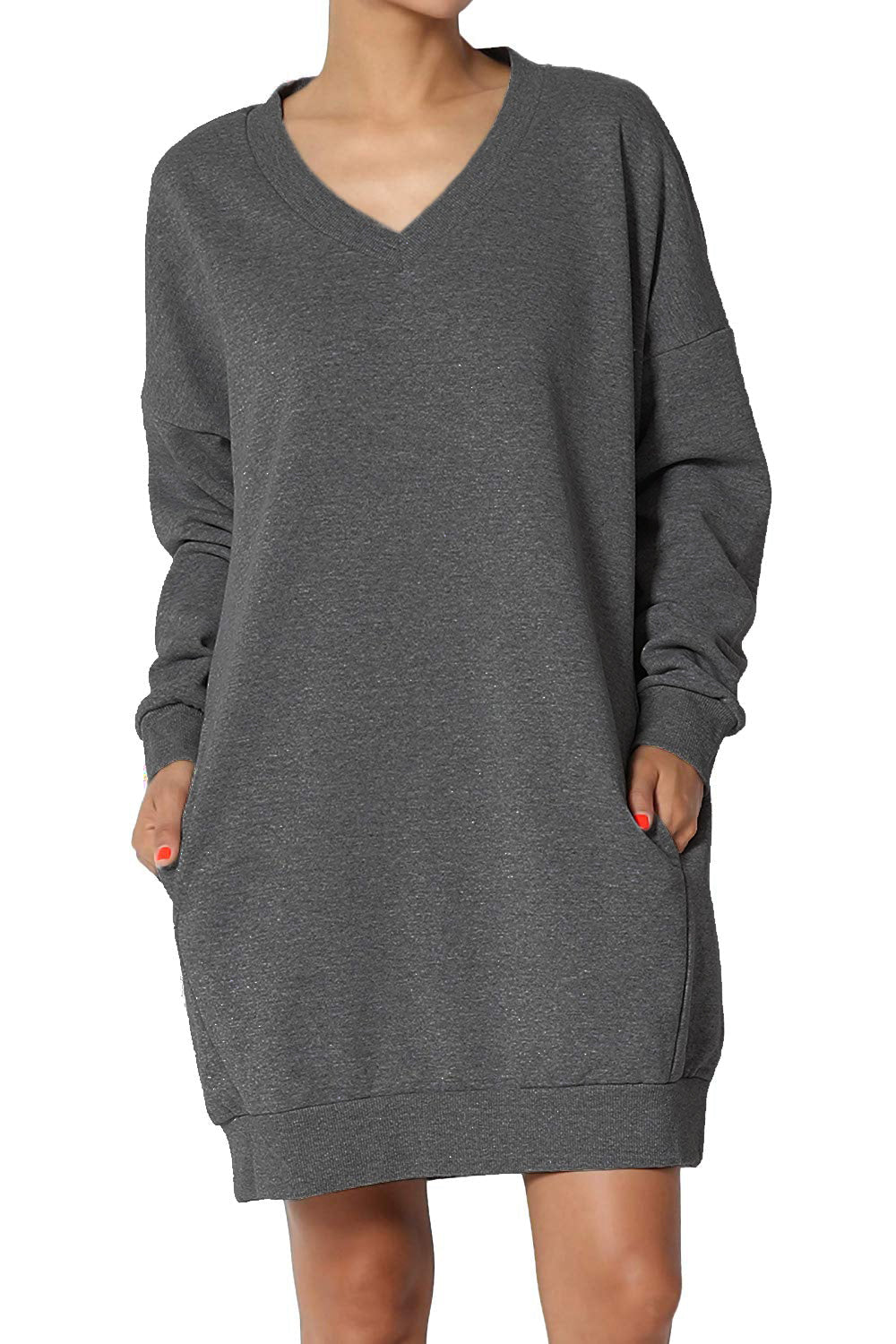 Haute Edition Women's Oversized Pullover Sweatshirt Dress