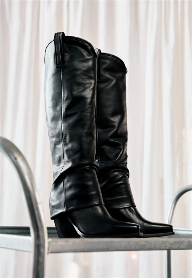 Hawaii Long Western Style Boot Black