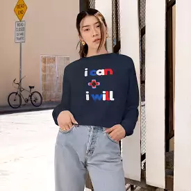 I Can + I Will Cropped Fleece Pullover